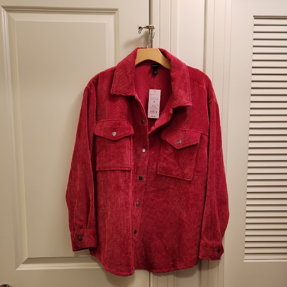 NWT Pink Corduroy Button-Up Shirt